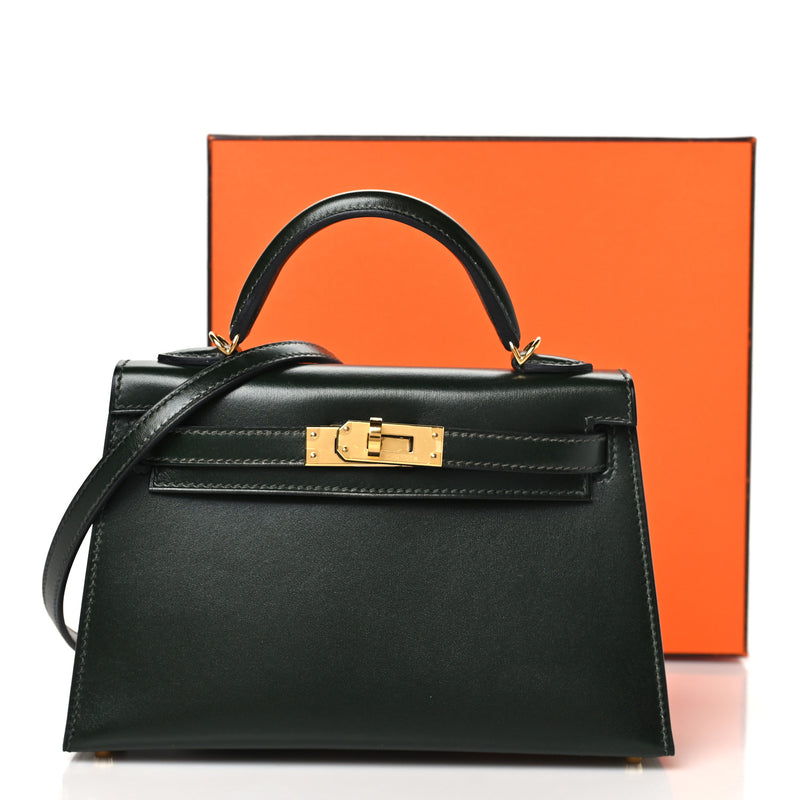 Hermes Box Mini Kelly Sellier 20 Vert Fonce