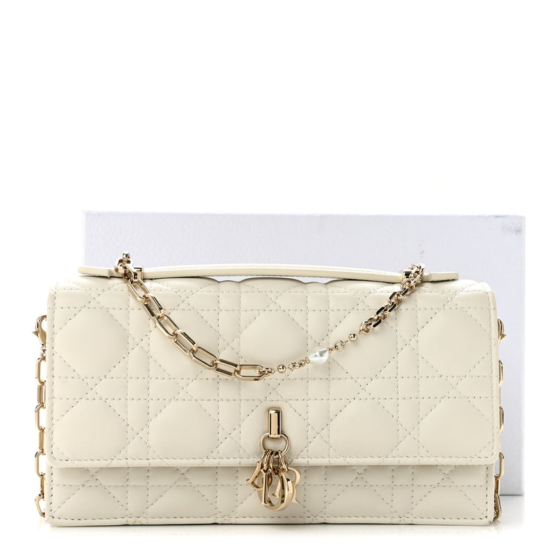 Christian Dior Lambskin Cannage Mini My Dior Bag Latte
