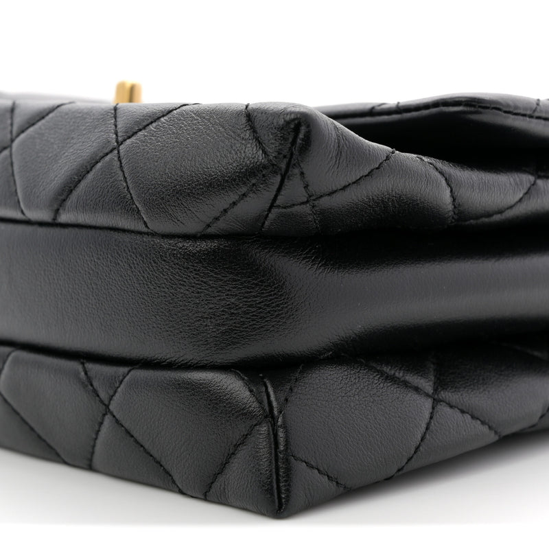 Chanel Calfskin Quilted Belt Chain Flap Black