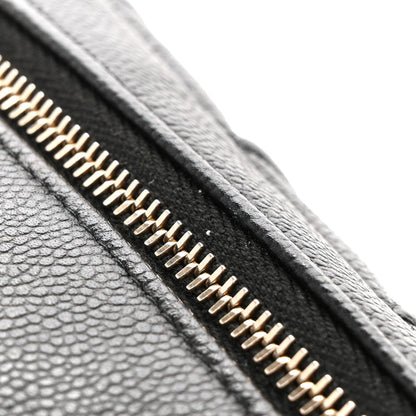 Chanel Caviar Quilted Toiletry Case With Chain Black