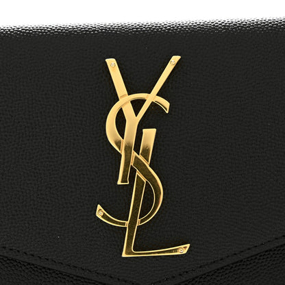 Saint Laurent Grain De Poudre Uptown Pouch Black