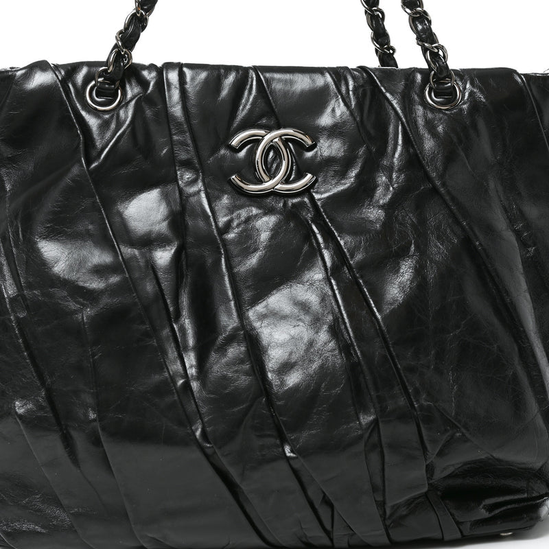 Chanel Glazed Calfskin Large Twisted Tote Black