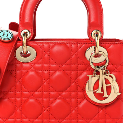 Christian Dior Lambskin Cannage Small My ABCDior Lady Dior Red