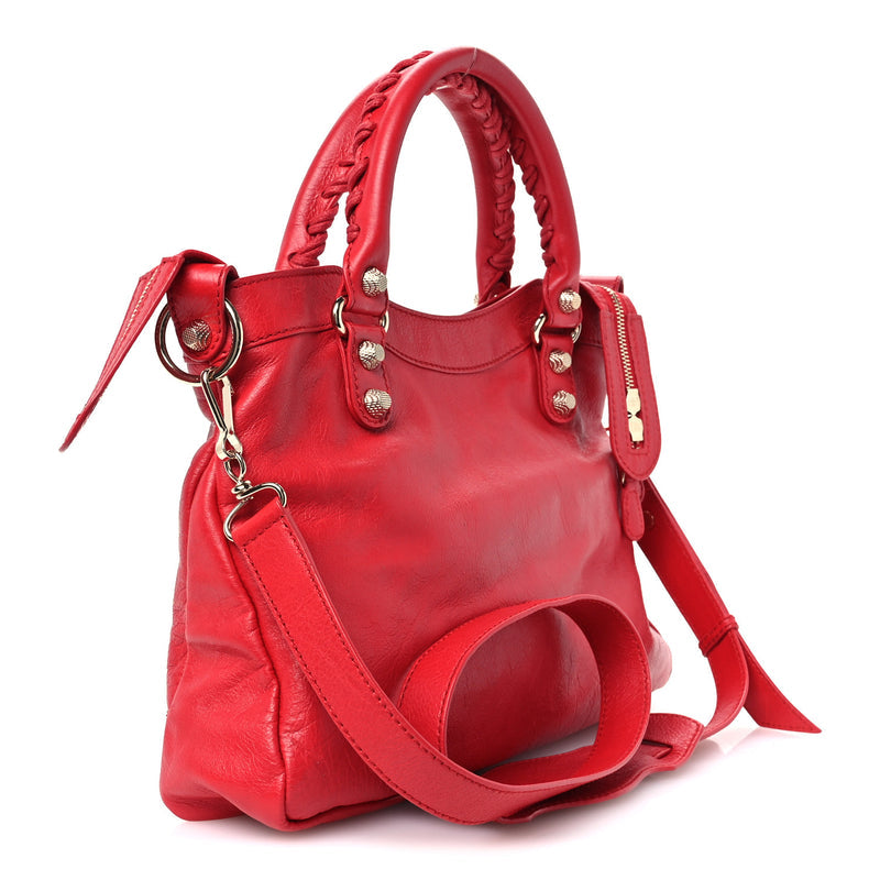 Balenciaga Agneau Giant 12 Gold Hardware Town Rouge Cardinal