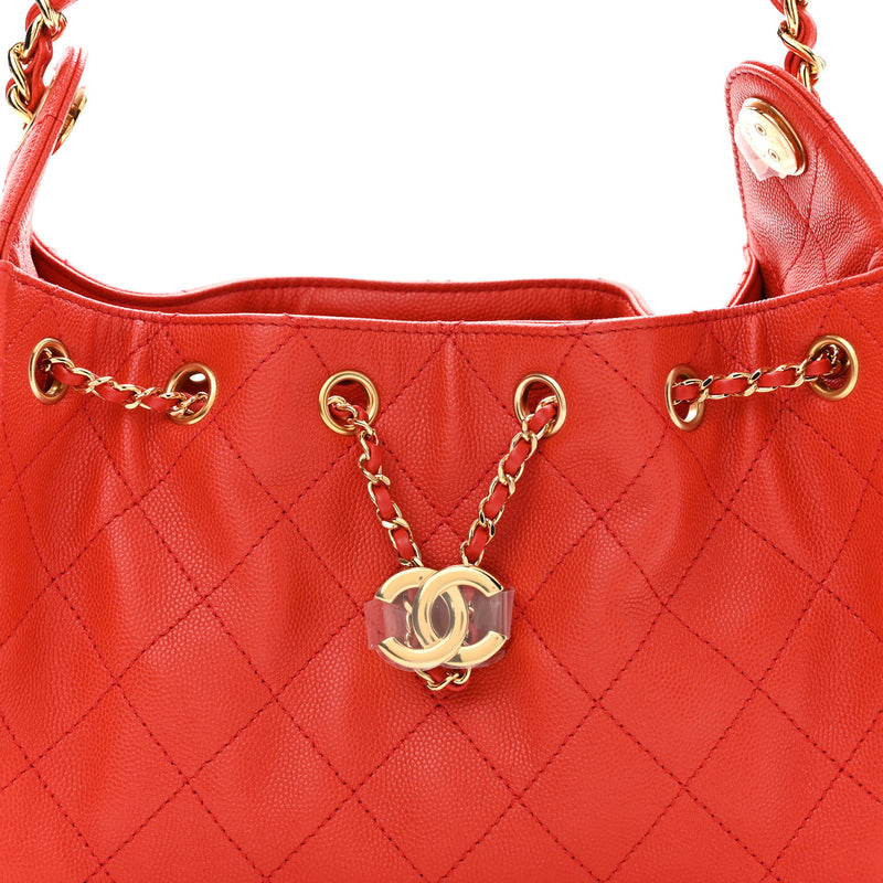 Chanel Caviar Quilted Mini Chanel 25 Handbag Red