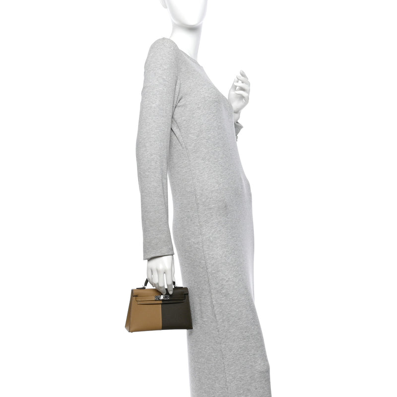 Hermes Epsom Casaque Mini Kelly Sellier 20 Vert Loden Dune Dark Bronze