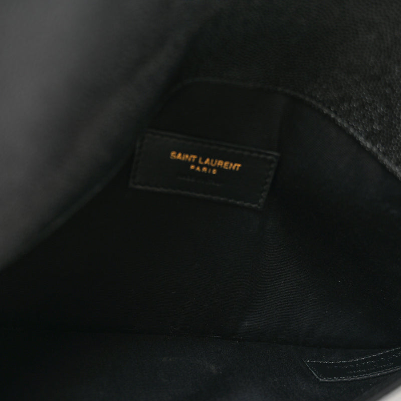 Saint Laurent Grain De Poudre Uptown Pouch Black