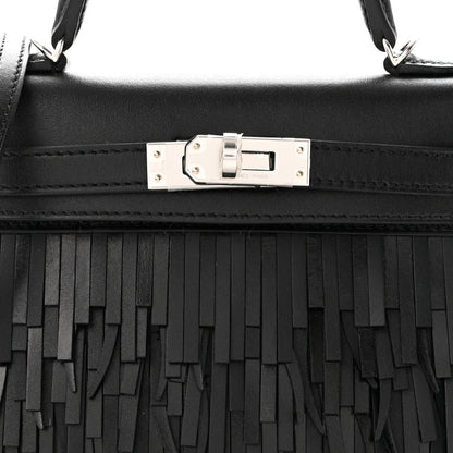 Hermes Tadelakt Sombrero Box Pampilles Mini Kelly Sellier 20 Black