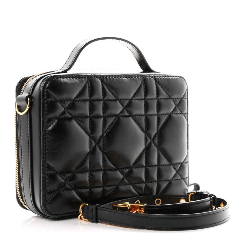 Christian Dior Calfskin Macrocannage Caro Box Bag Black