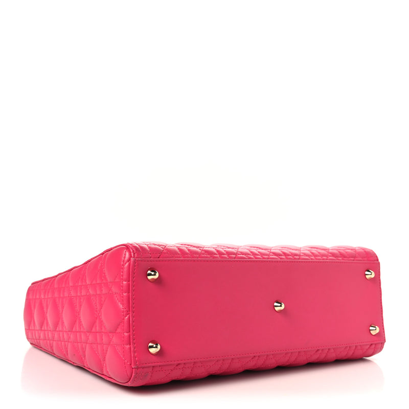 Christian Dior Lambskin Cannage Large Lady Dior Pink