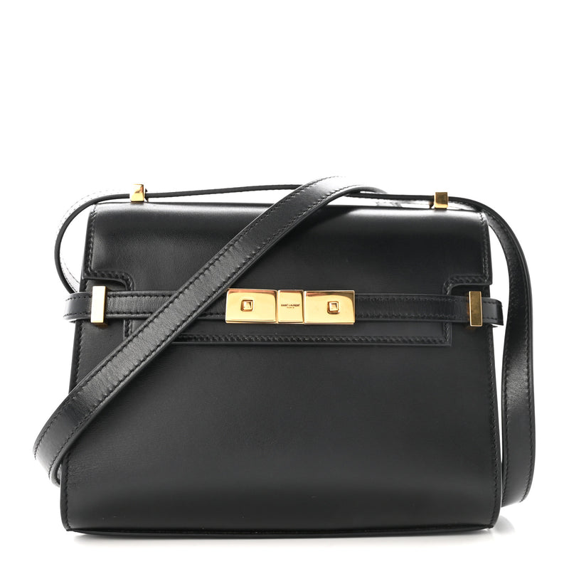 Saint Laurent Smooth Calfskin Mini Manhattan Shoulder Bag Black