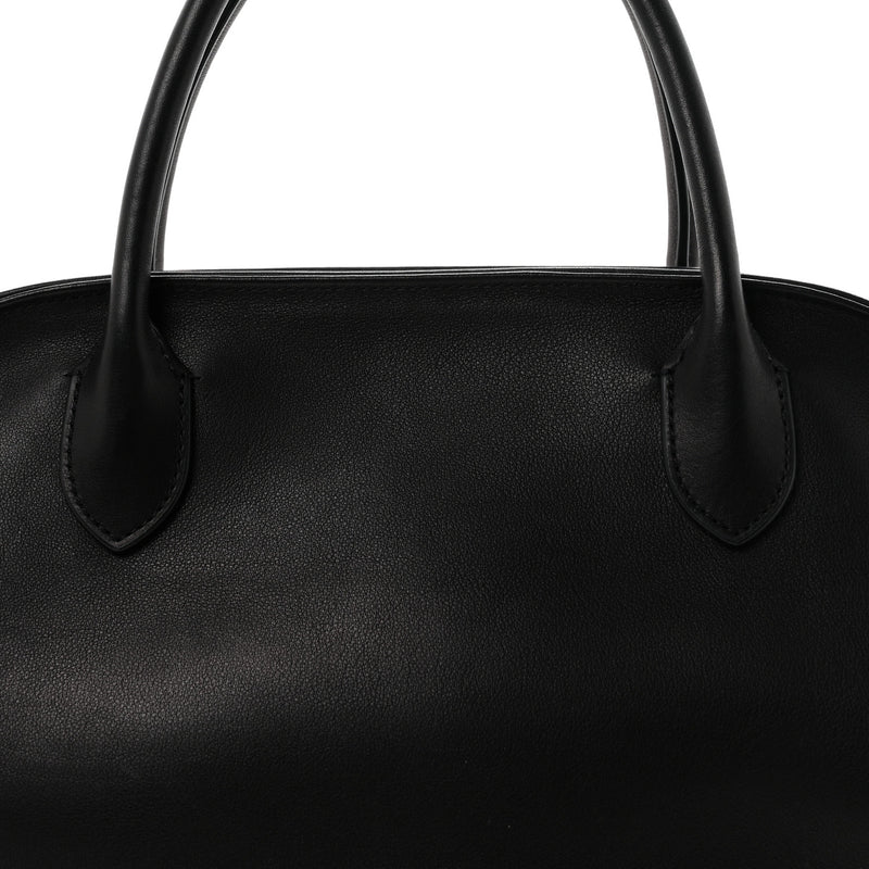 The Row Polished Saddle Calfskin Agnes 12 Black
