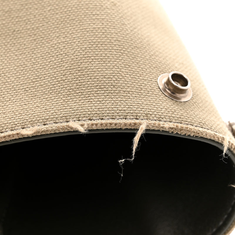 Balenciaga Canvas Smooth Calfskin Medium Bel Air Carry All Bag Khaki