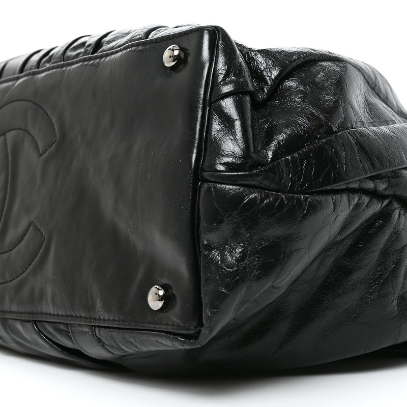 Chanel Glazed Calfskin Large Twisted Tote Black