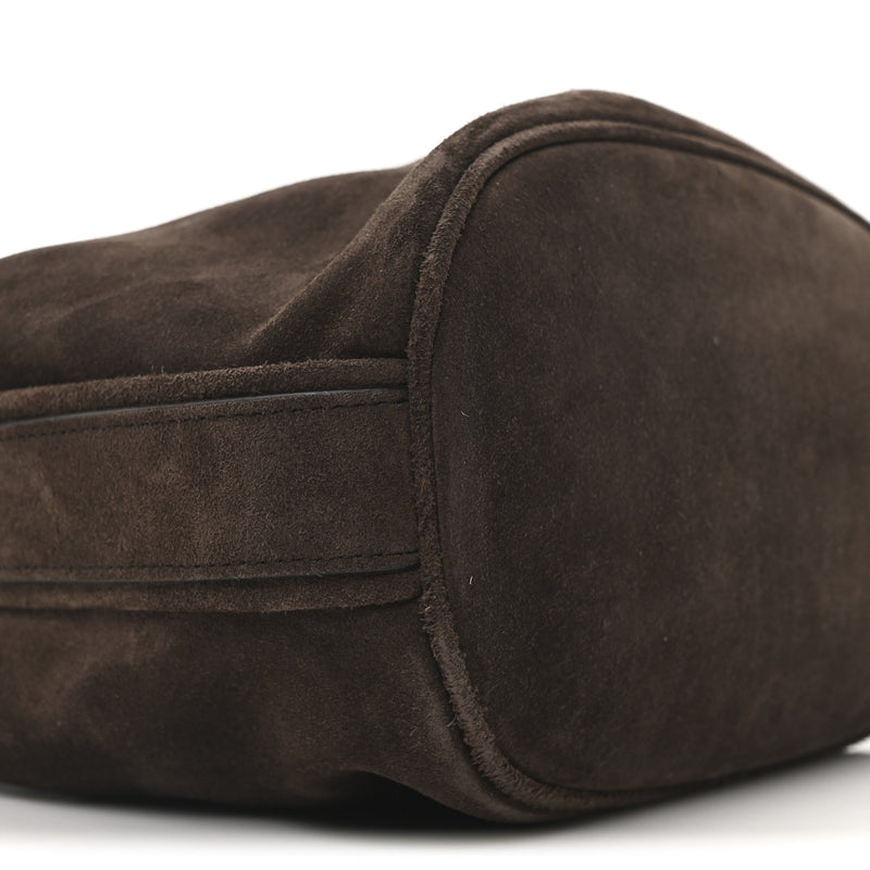 Salvatore Ferragamo Calfskin Suede Medium Archivo Gancio Hobo Testa di Moro