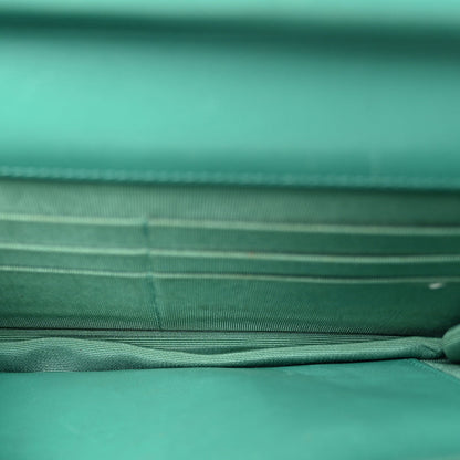 Chanel Patent Quilted Wallet On Chain WOC Green