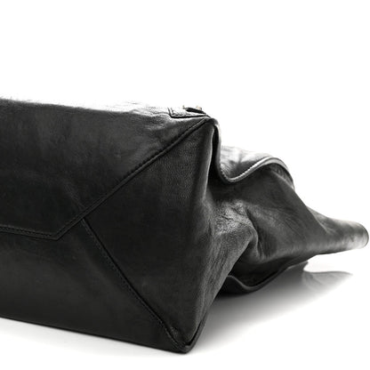 Balenciaga Supple Calfskin Papier A4 Zip Around Tote Black