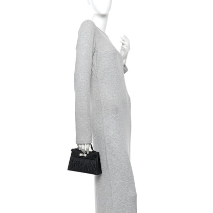 Hermes Tadelakt Sombrero Box Pampilles Mini Kelly Sellier 20 Black
