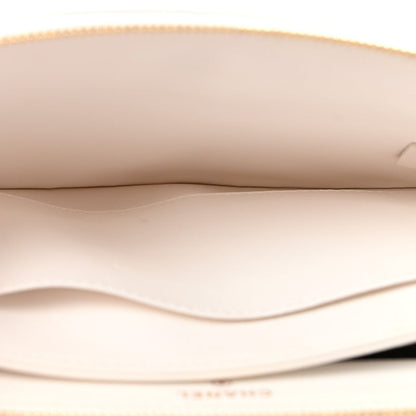 Chanel Lambskin Quilted Wave Clutch White