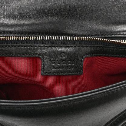Gucci Lambskin Matelasse Medium GG Marmont Shoulder Bag Black