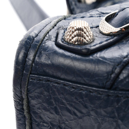 Balenciaga Agneau Giant 12 Silver Hardware Mini City Bleu Roi