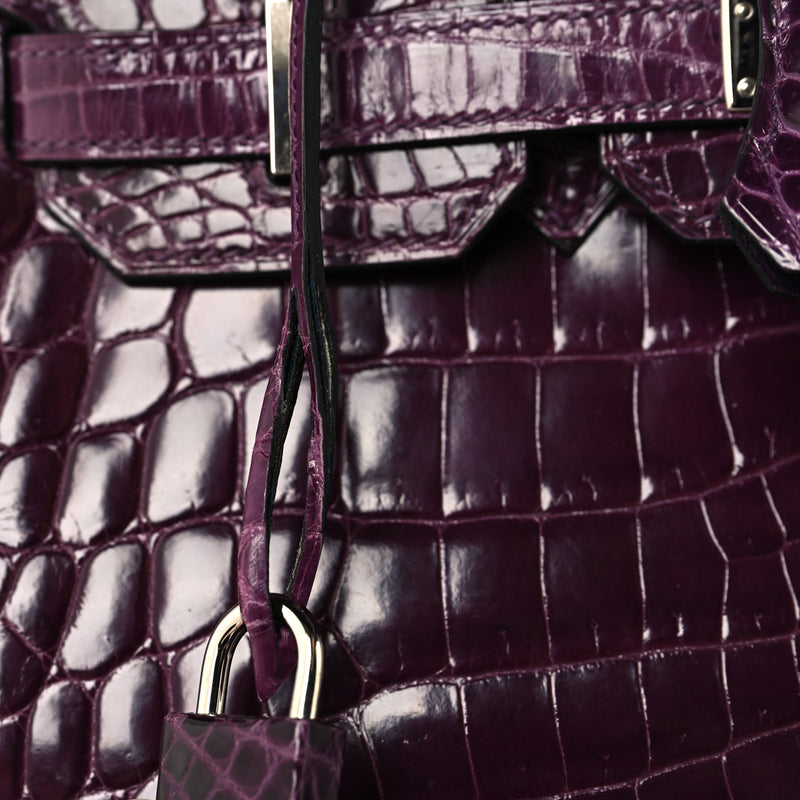 Hermes Shiny Niloticus Crocodile Birkin 30 Cassis