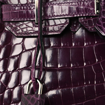 Hermes Shiny Niloticus Crocodile Birkin 30 Cassis