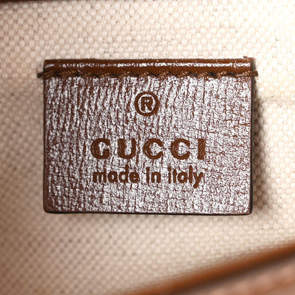 Gucci GG Supreme Monogram Web Mini Horsebit 1955 Shoulder Bag Beige Brown Sugar