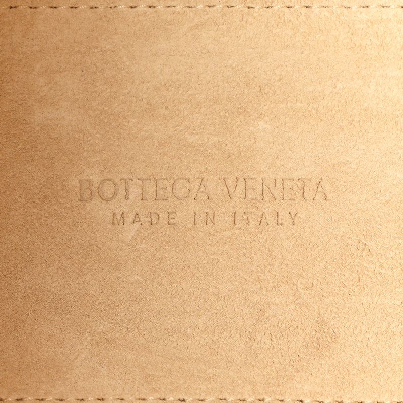 Bottega Veneta Grained Calfskin Maxi Intrecciato Mini Arco Tote Porridge