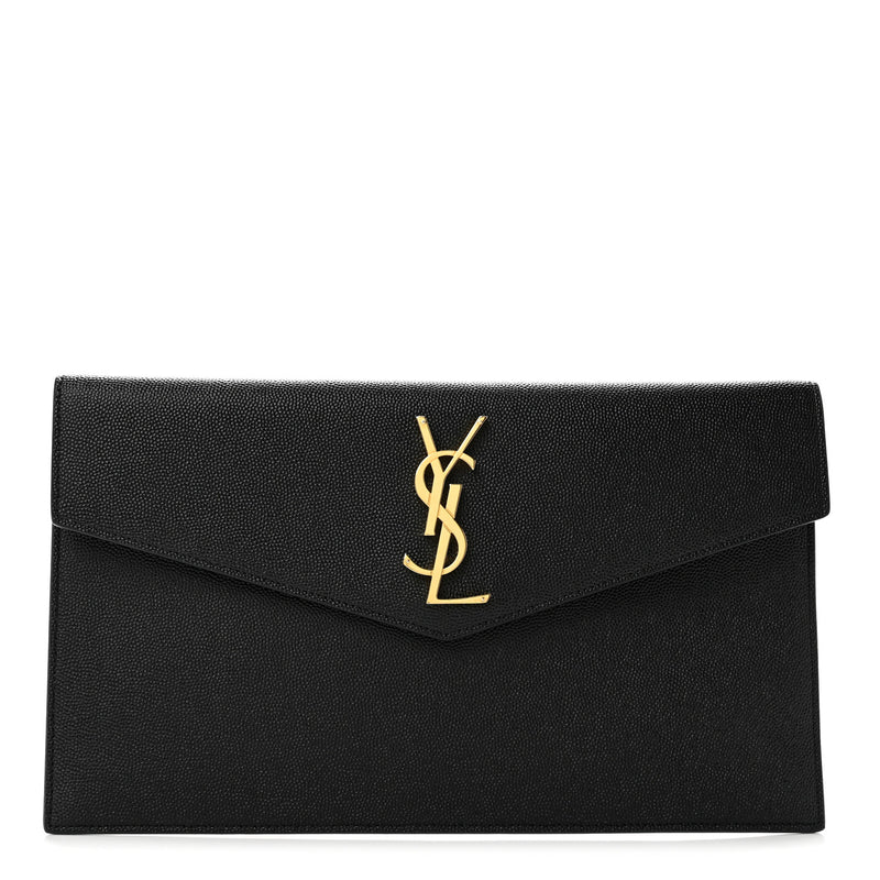 Saint Laurent Grain De Poudre Uptown Pouch Black
