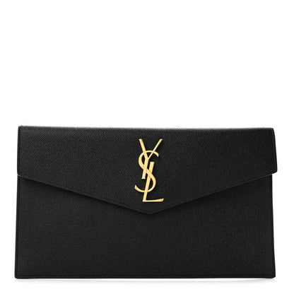 Saint Laurent Grain De Poudre Uptown Pouch Black