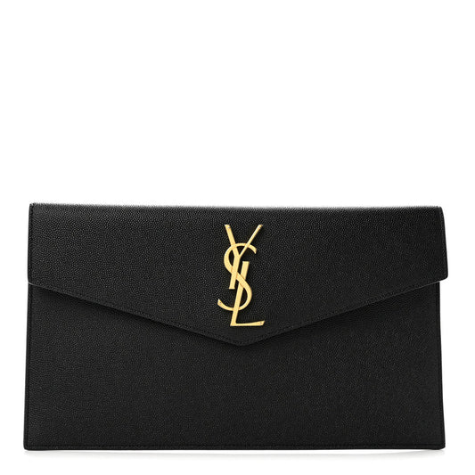 Saint Laurent Grain De Poudre Uptown Pouch Black