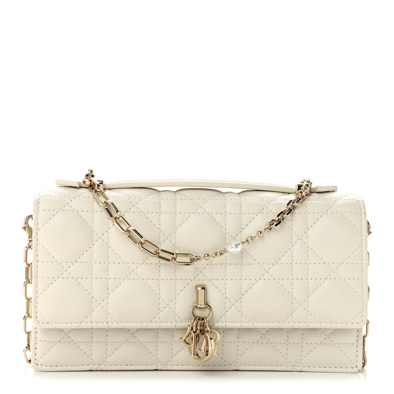 Christian Dior Lambskin Cannage Mini My Dior Bag Latte