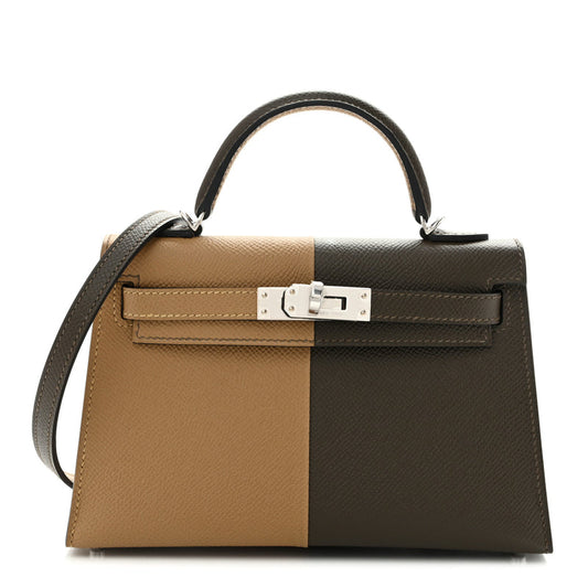 Hermes Epsom Casaque Mini Kelly Sellier 20 Vert Loden Dune Dark Bronze