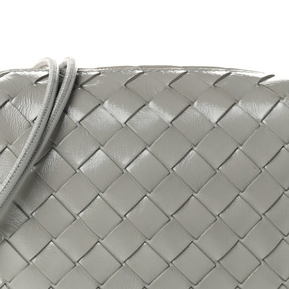 Bottega Veneta Polished Nappa Intrecciato Metallic Knot Mini Loop Camera Bag Sterling