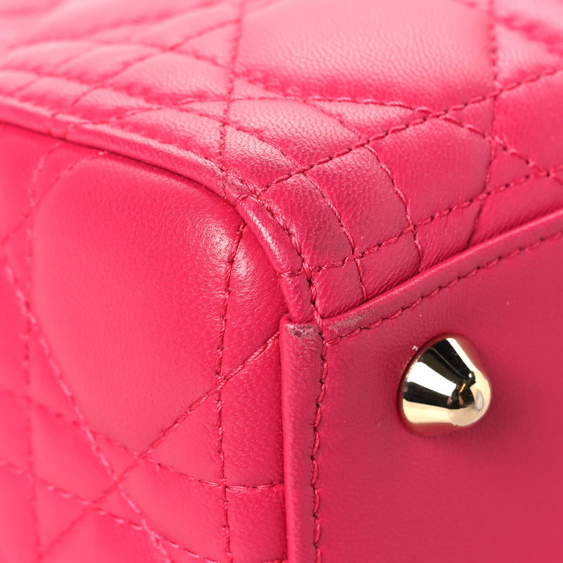 Christian Dior Lambskin Cannage Large Lady Dior Pink