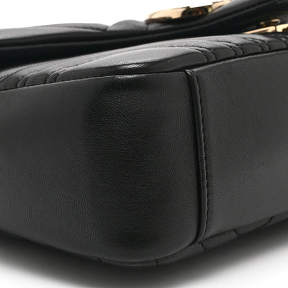Gucci Lambskin Matelasse Medium GG Marmont Shoulder Bag Black