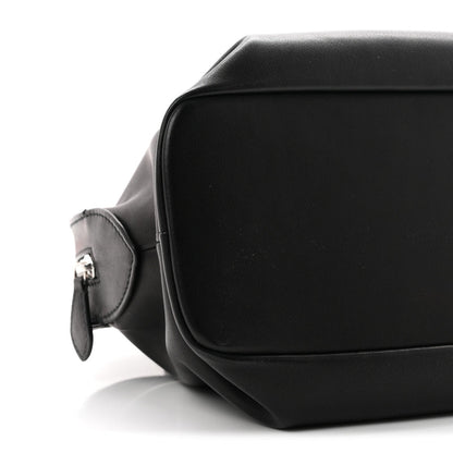 The Row Polished Saddle Calfskin Agnes 12 Black