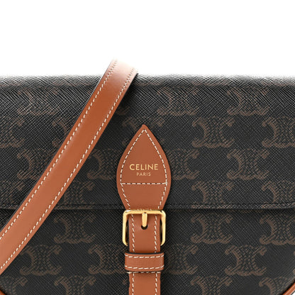 Celine Triomphe Canvas Folco Bag Tan