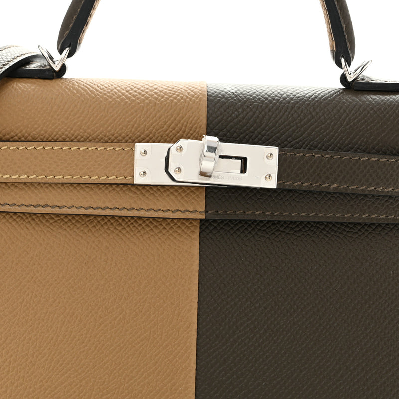 Hermes Epsom Casaque Mini Kelly Sellier 20 Vert Loden Dune Dark Bronze