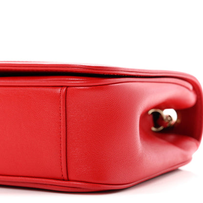 Chanel Lambskin CC Mania Flap Bag Red