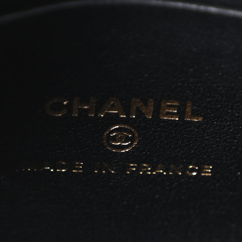 Chanel Lambskin Quilted Top Handle Flap Clutch With Chain Black