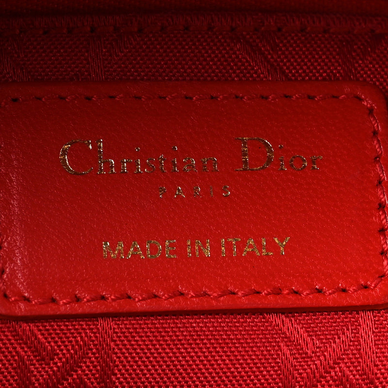Christian Dior Lambskin Cannage Small My ABCDior Lady Dior Red
