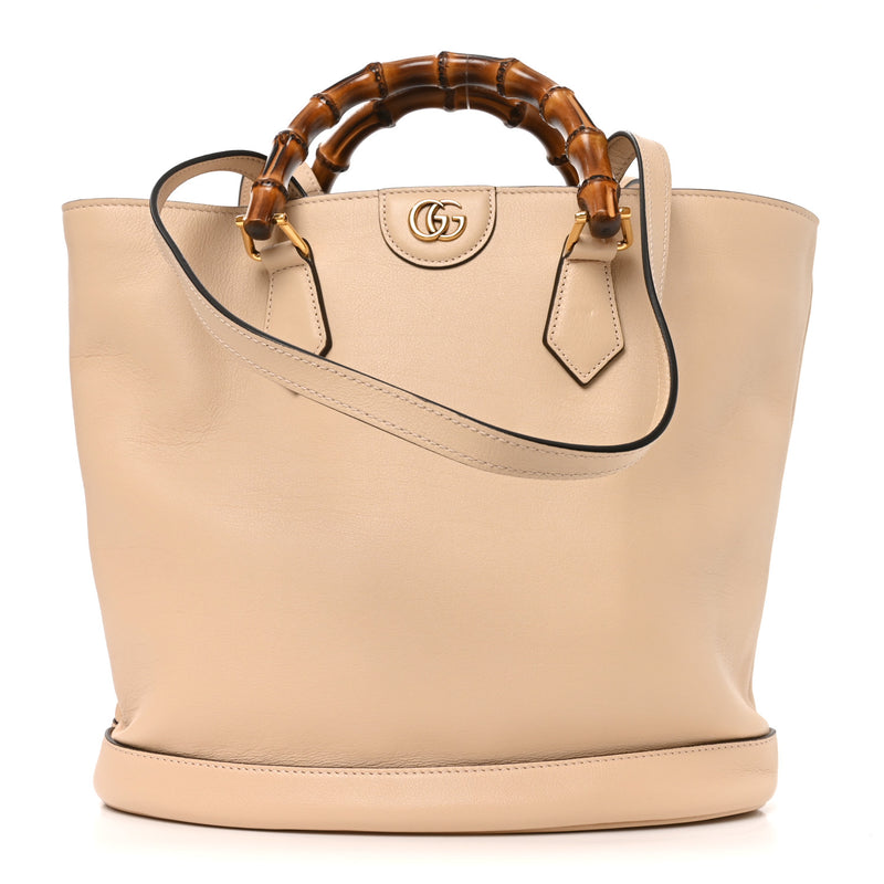 Gucci Calfskin Medium Diana Round Tote Bag Oatmeal