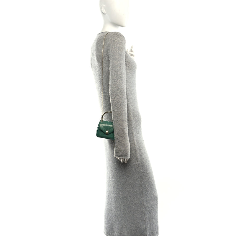 Bulgari Galuchat Serpenti Reverse Micro Top Handle Emerald Green