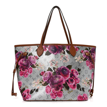 Louis Vuitton Metallic Monogram LV Garden Neverfull MM Silver