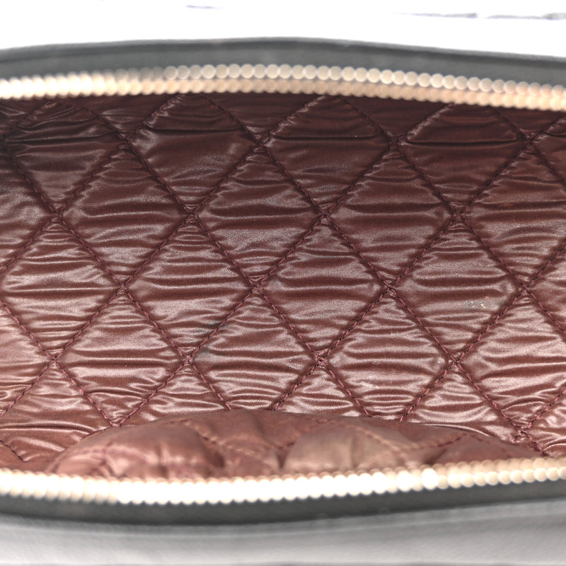 Chanel Caviar Quilted Toiletry Case With Chain Black