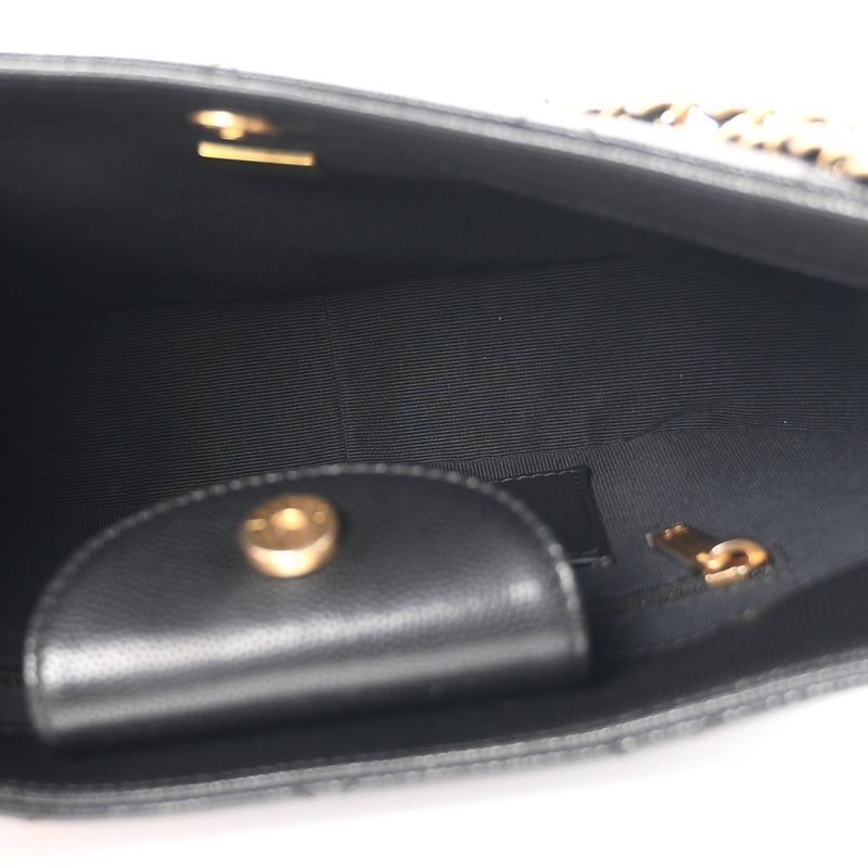 Chanel Caviar Quilted Triple Chain Hobo Black