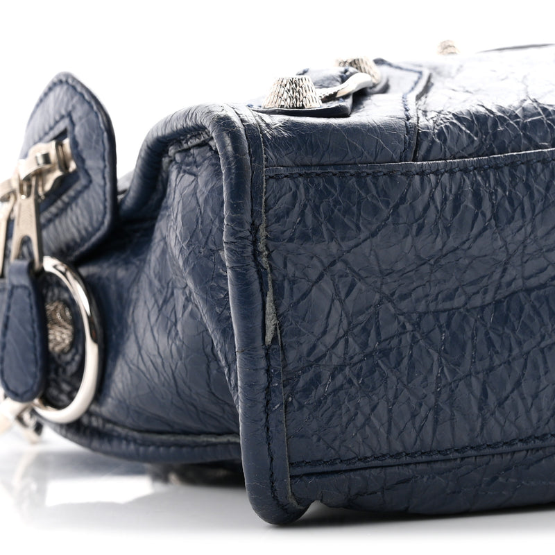 Balenciaga Agneau Giant 12 Silver Hardware Mini City Bleu Roi