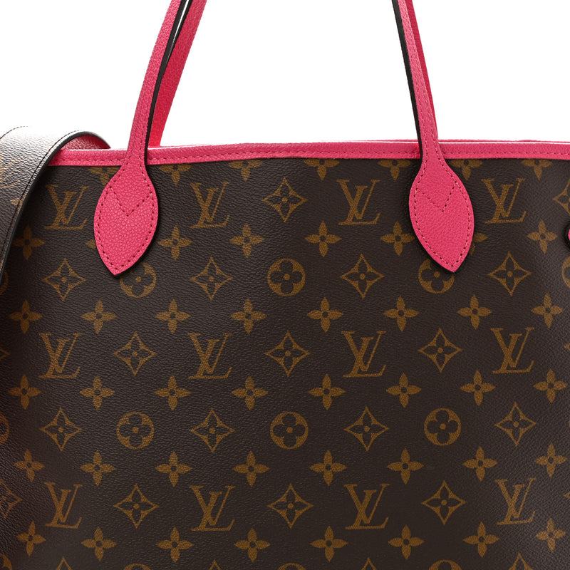 Louis Vuitton Monogram Inside Out Neverfull Bandouliere MM Rose Pondichery